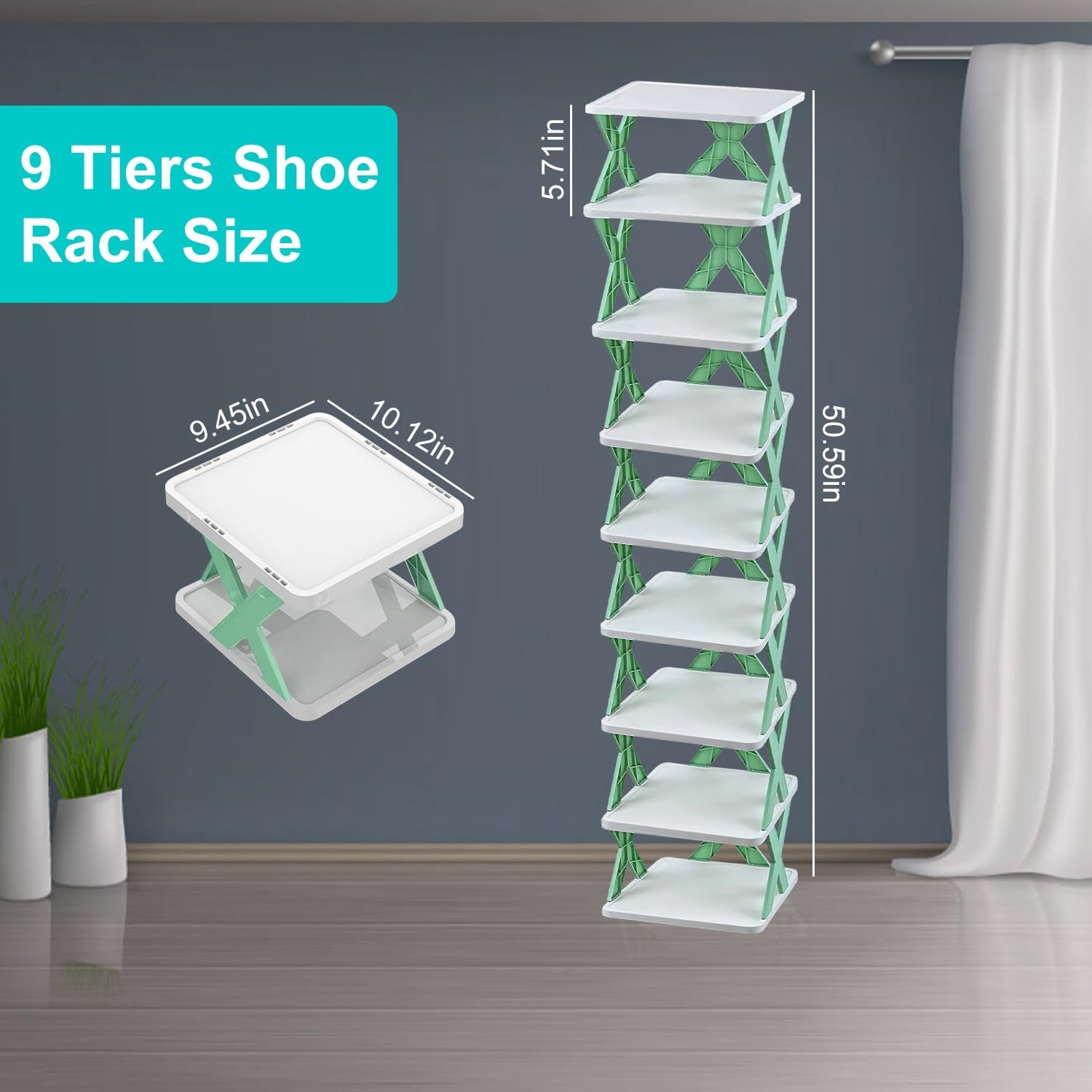 iMounTEK 9 Tier Free Standing Shoe Rack