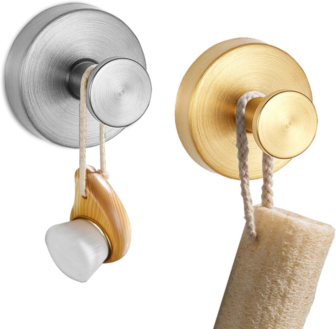 Stainless Steel Suction Cup Hooks for Glass 4pcs Silver