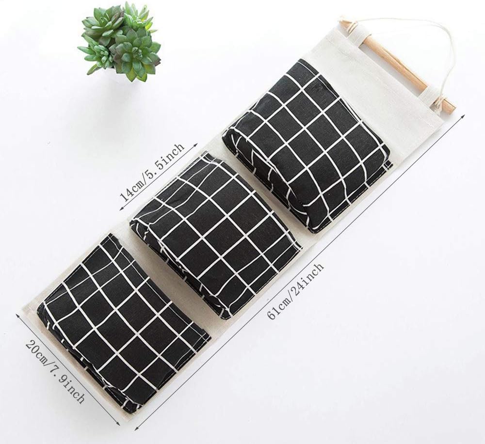 AUHOKY 3Pcs Wall Hanging Storage Organizer with 3 Pockets