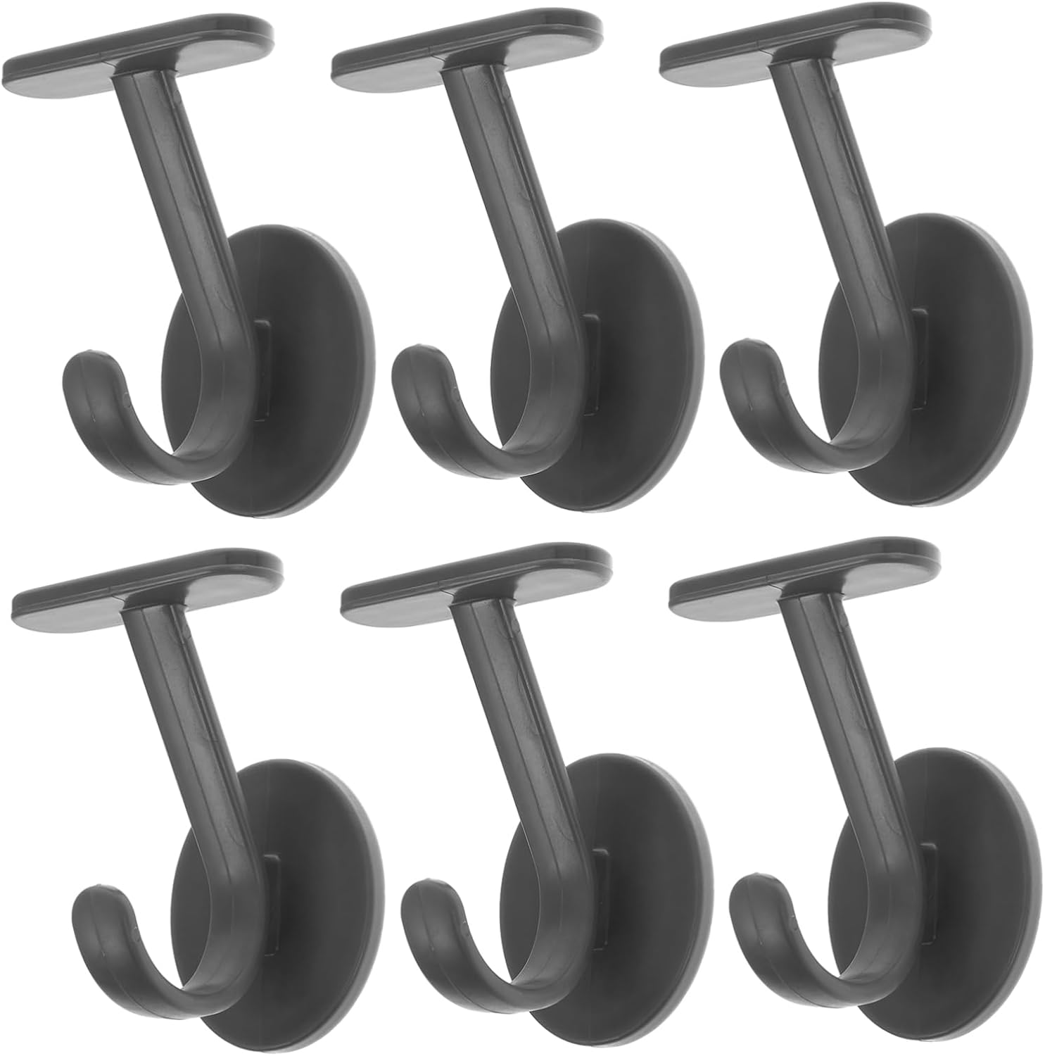CHILDWEET 6pcs Heavy Duty Adhesive Wall Hooks Gray Design for Hats Bags Towels