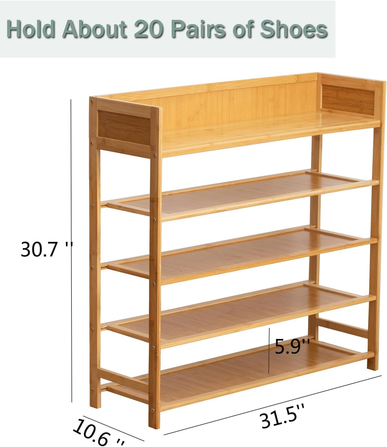 Latifolia Bamboo Shoe Rack 5-Tier Organizer