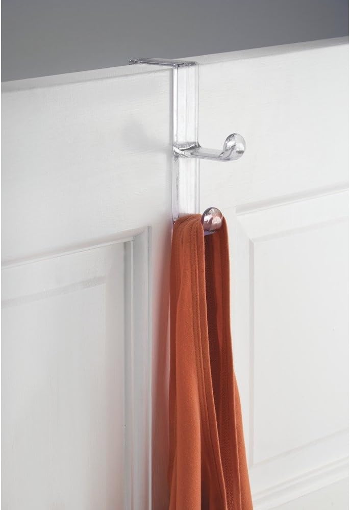 InterDesign Clear Over Door Double Hook Organizer