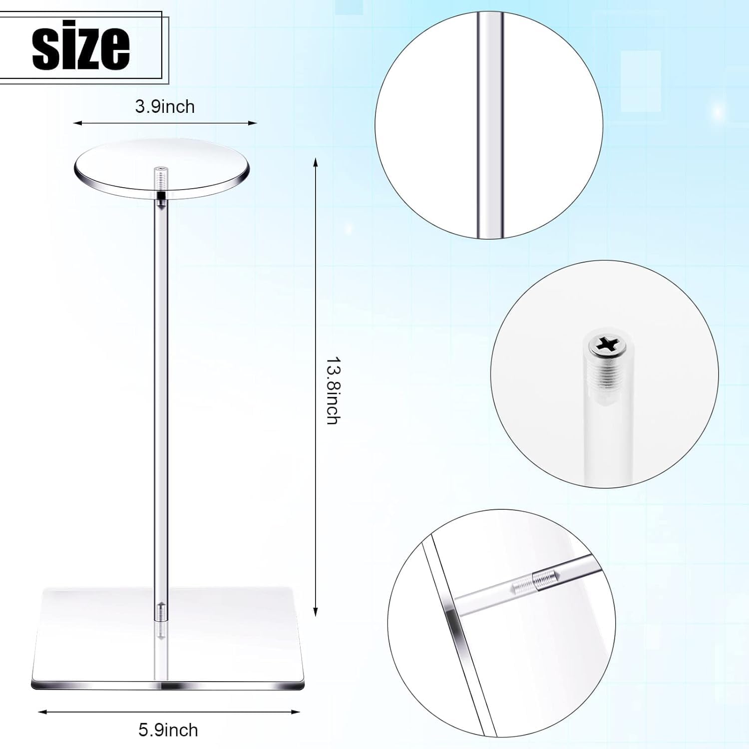 Chunful 4 Piece Acrylic Hat Stand Display Rack