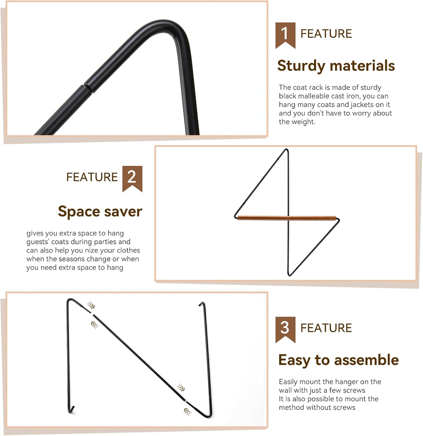 Modern Corner Clothes Rack - Space-Saving Wooden Organizer
