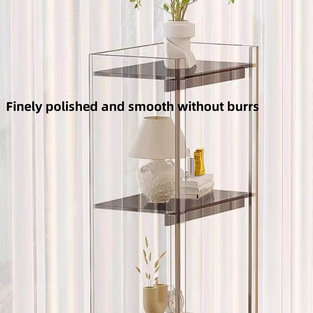 3-Tier Acrylic Bookshelf for Small Spaces Orange