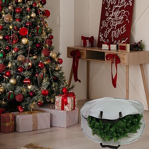 Northlight 36 Inch Gray Black Wreath Storage Bag
