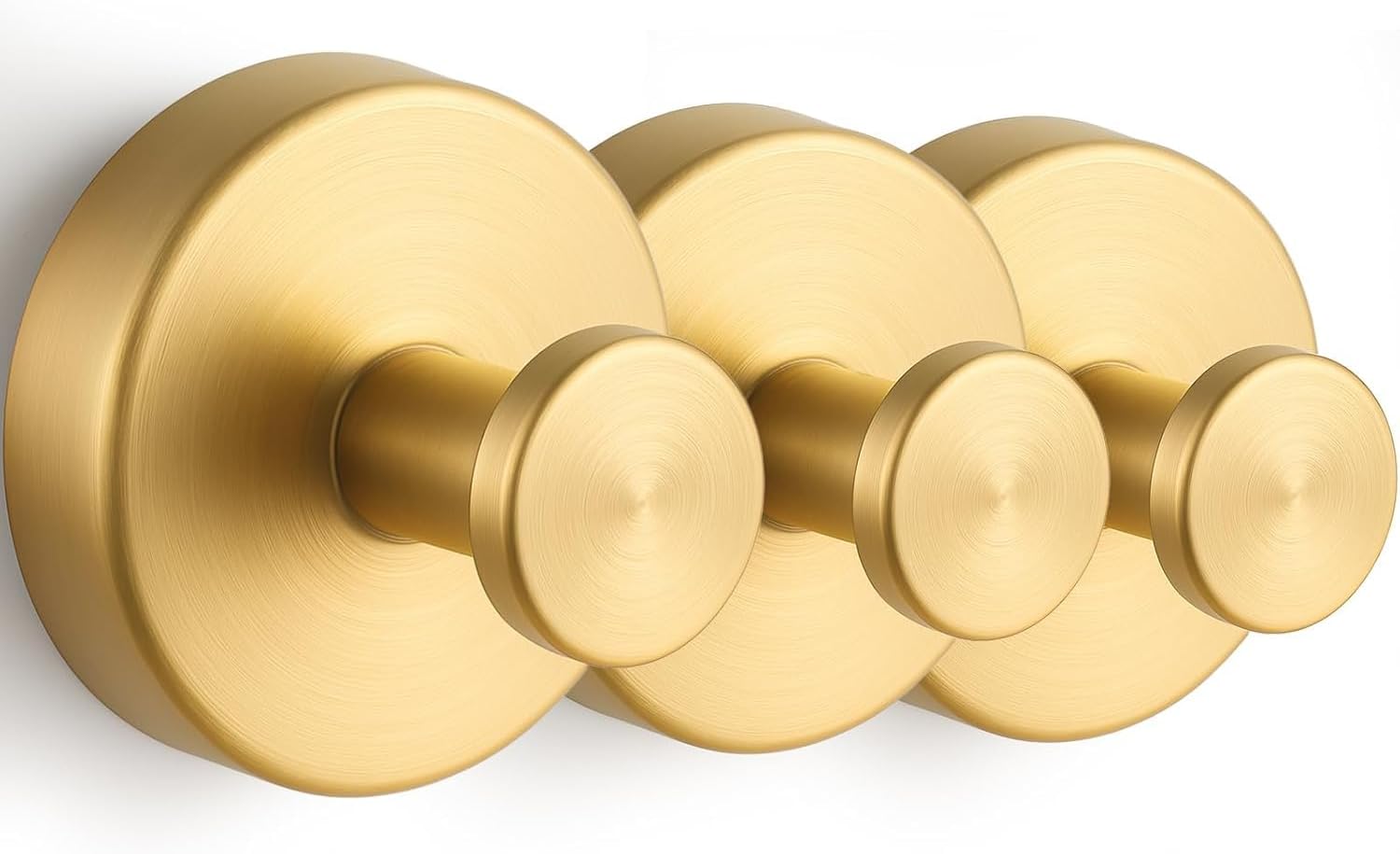 Stainless Steel Suction Cup Hooks for Shower 3-Pack Gold