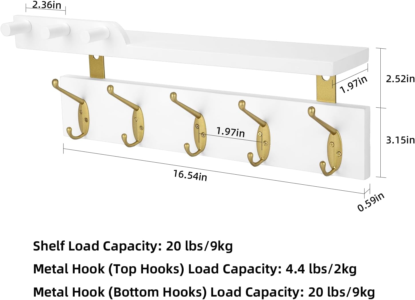 Lampaggio Wall Mounted Coat Rack with Shelf