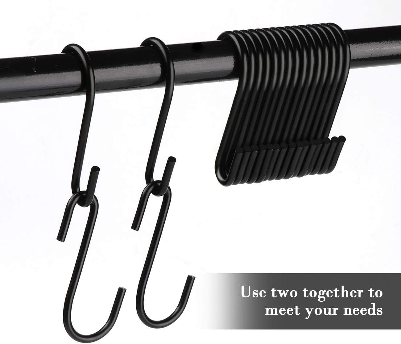 50 Pack Black S Hooks Heavy Duty Kitchen Storage Hooks