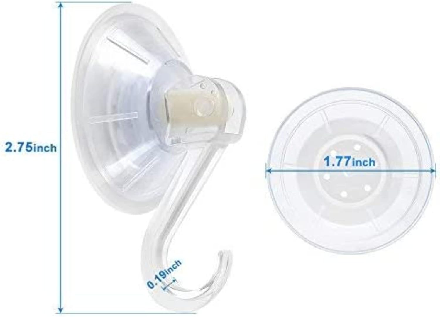 6 Pack Ultra Heavy Duty Suction Cup Hooks