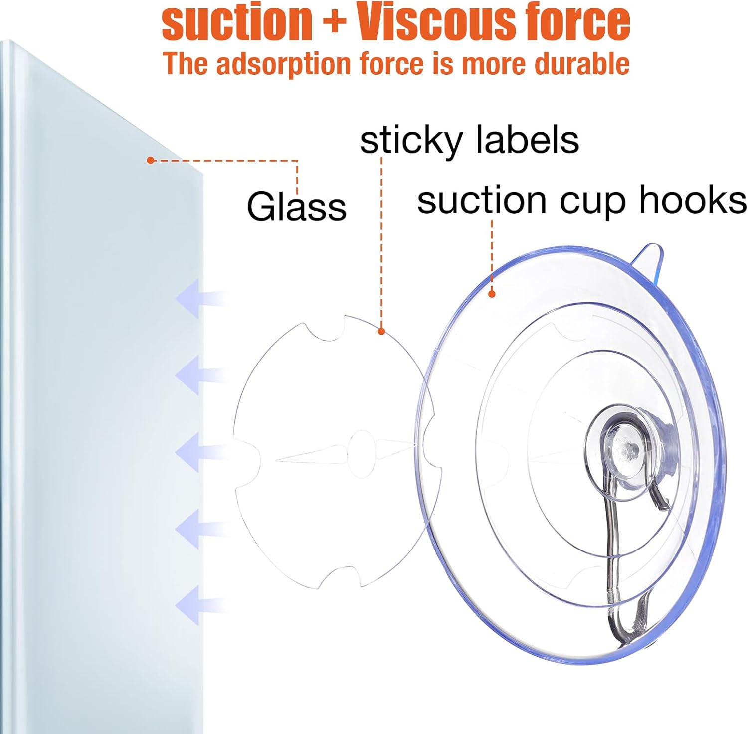 MAISEEN Heavy Duty Suction Cup Hooks 10pk Combo Set