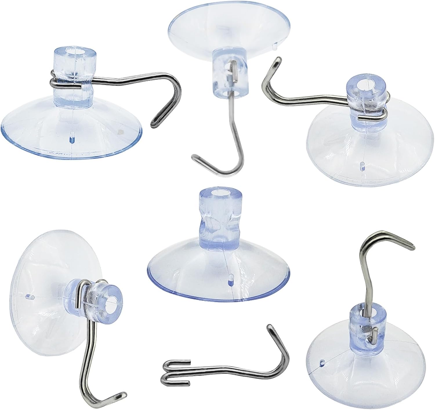 Clear PVC Suction Cups Hooks for Home Organization 6PCS