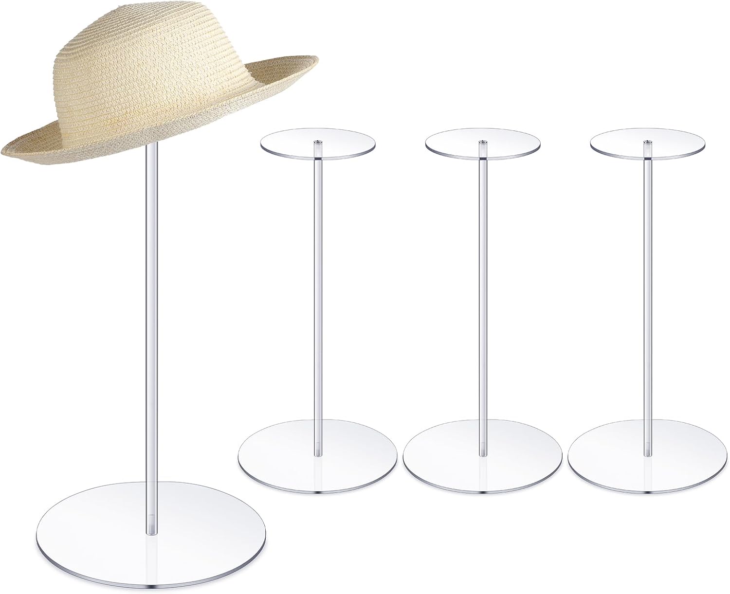 4 Pcs Clear Acrylic Hat Stand Display Rack