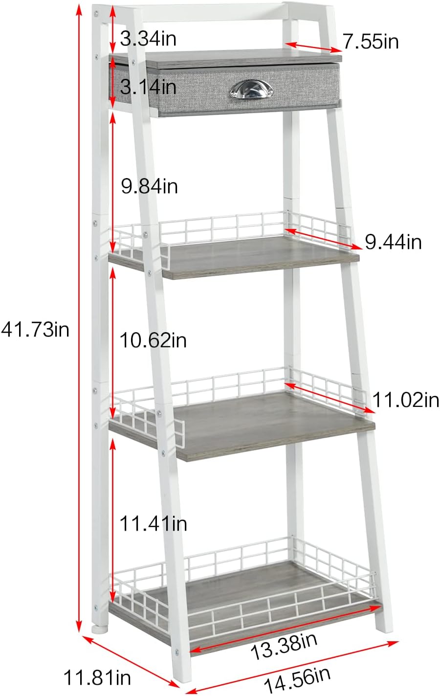 Keomaisyto 4-Tier Ladder Shelf White