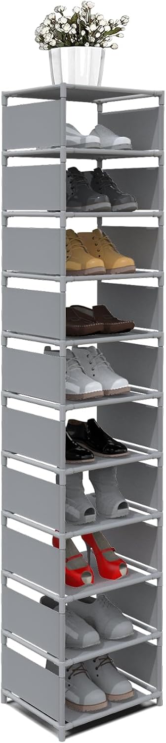 Vertical Shoe Rack with 10 Tiers for Small Spaces