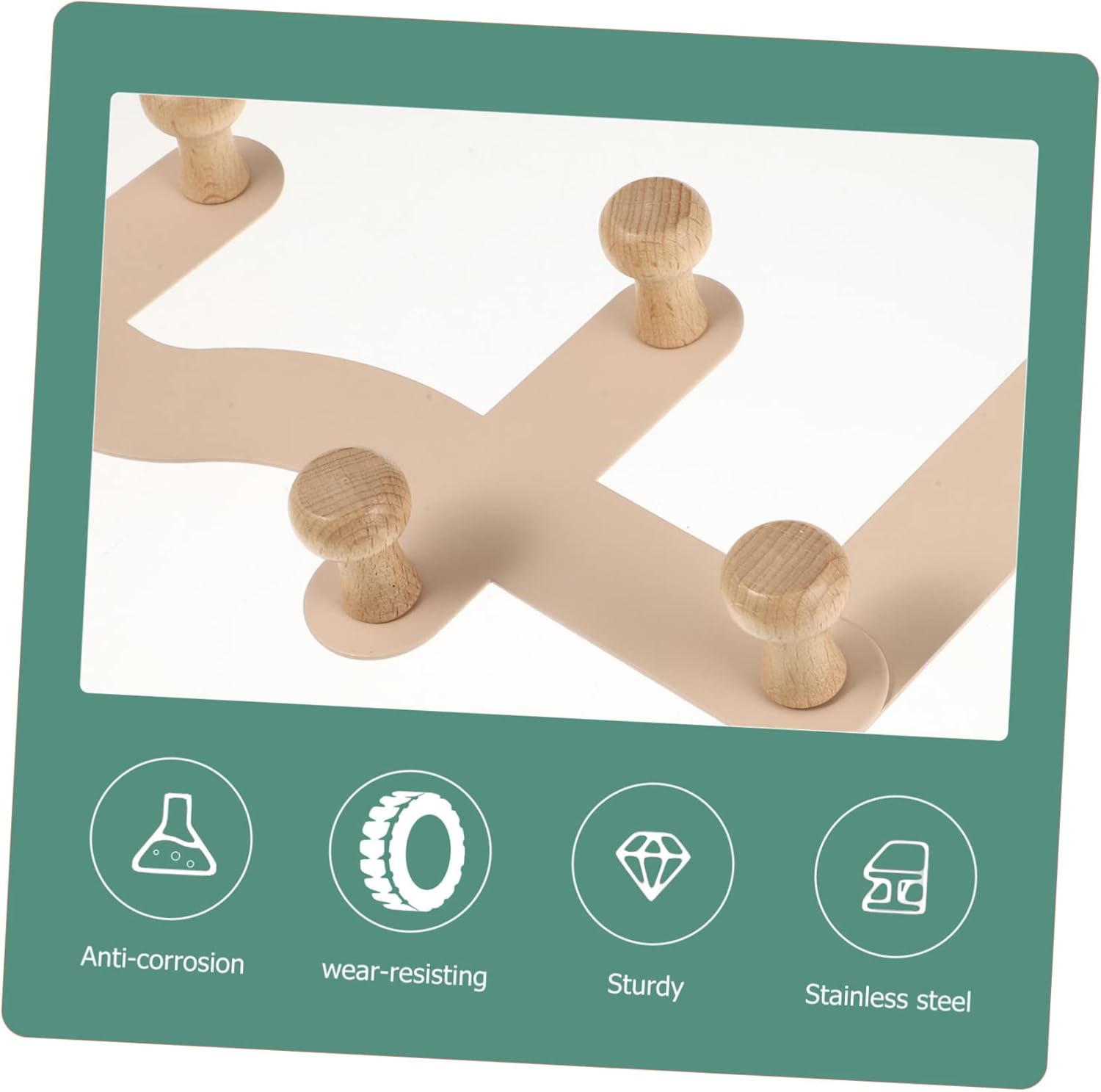 Cabilock Door Clothes Hanger Organizer with 6 Wooden Hooks No Drill Easy Installation