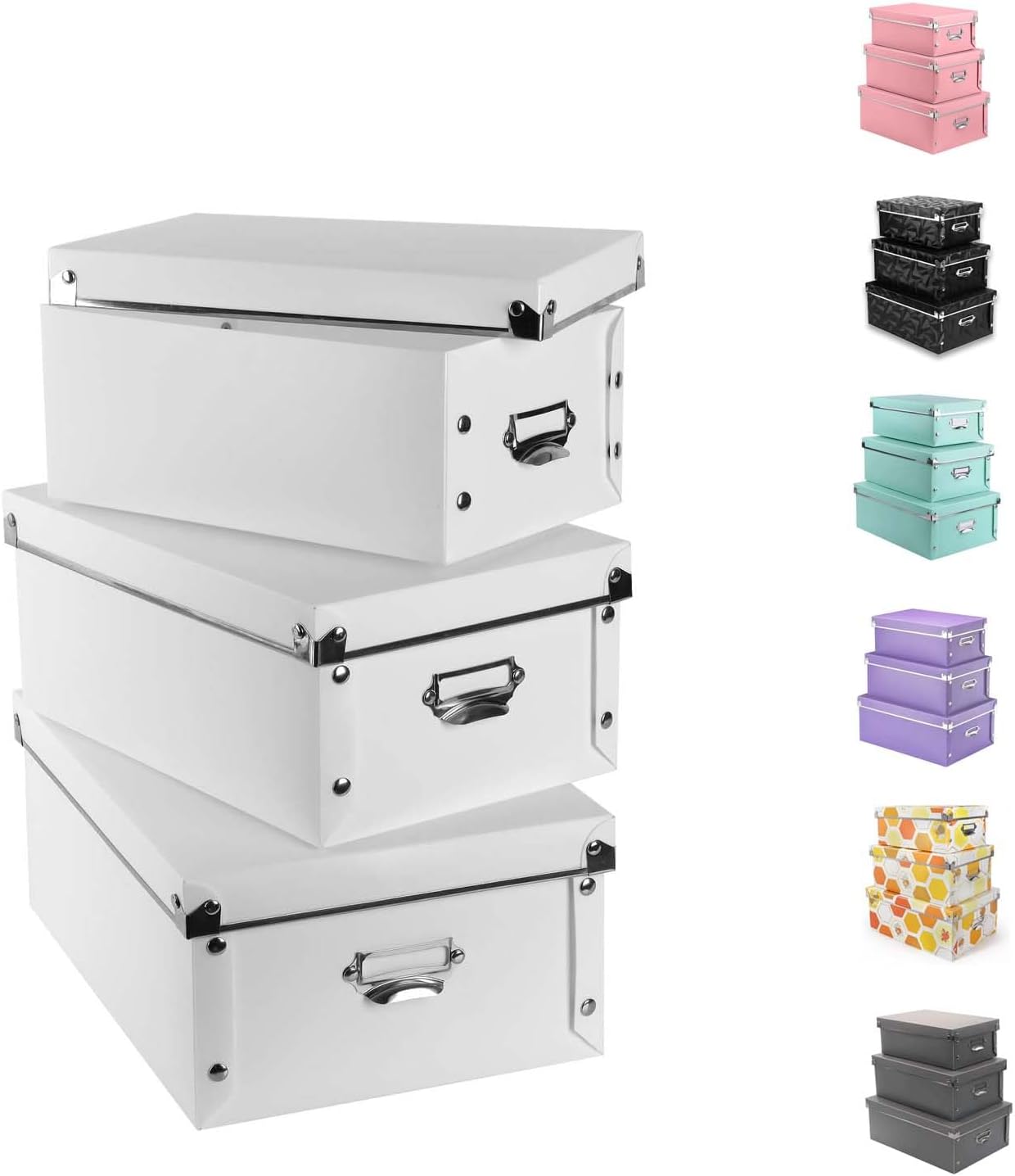 XUCHUN Decorative Storage Box Set of 3 with Waterproof Lids