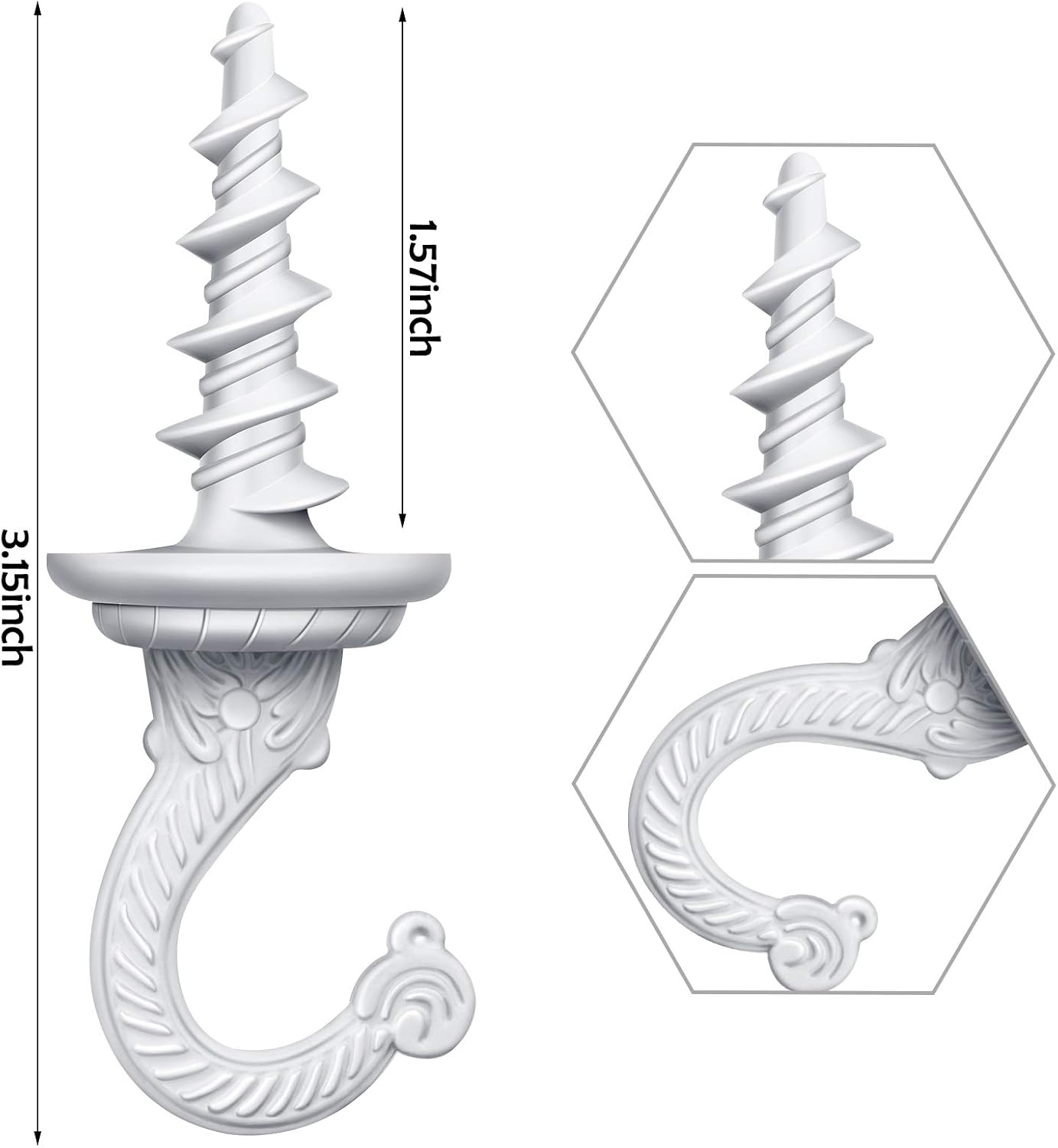 Ripeng Heavy Duty Swag Hooks for Hanging Plants Chandelier White 2 Pieces
