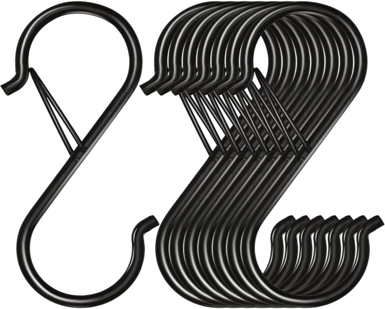 8 Pack S Hooks with Safety Buckle for Hanging Plants Clothes and Kitchen Items