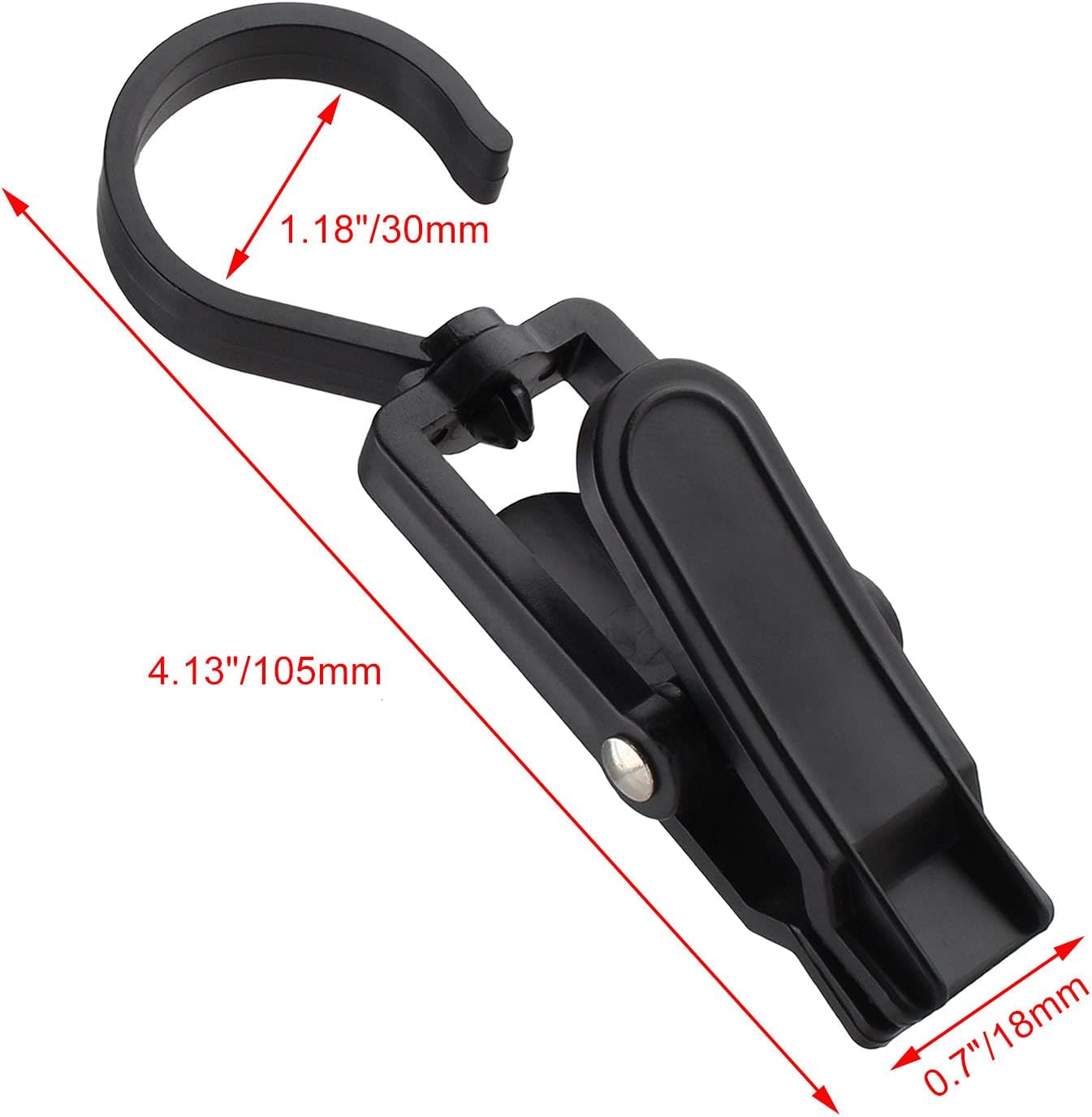 20PCS Black Swivel Laundry Hooks with Strong Grip