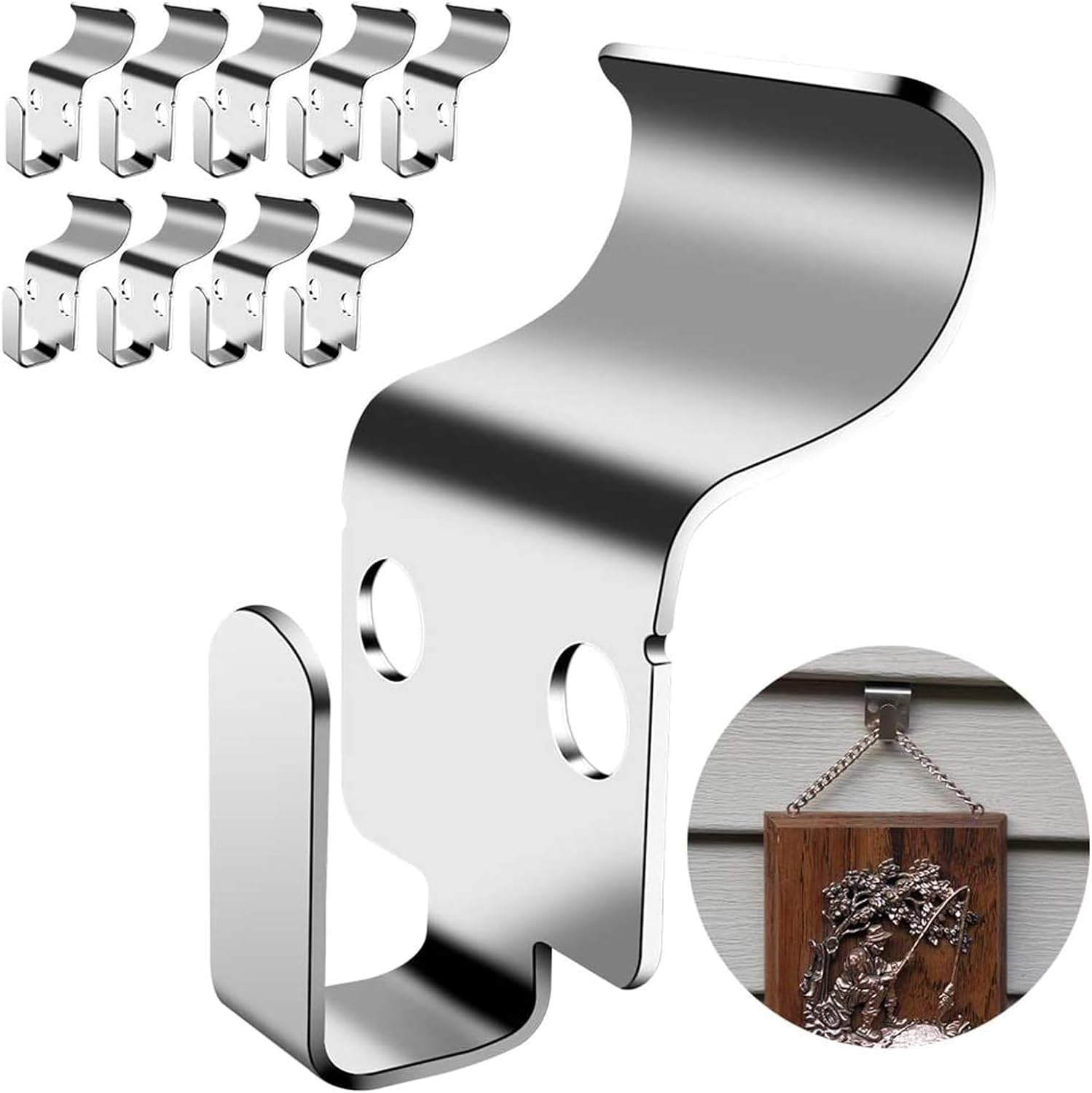 Vinyl Siding Hooks 10 Pack No Drilling 30lbs Capacity