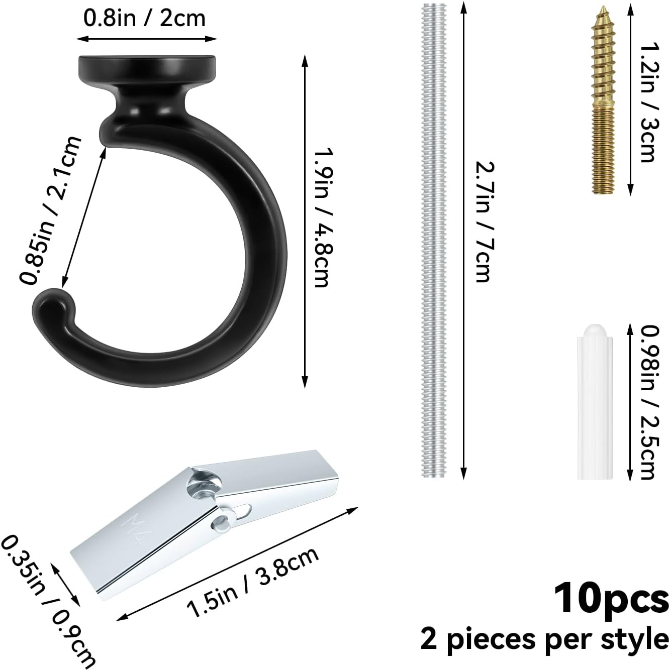 Yuntop 2PCS Ceiling Hooks for Hanging Plants and Decorations