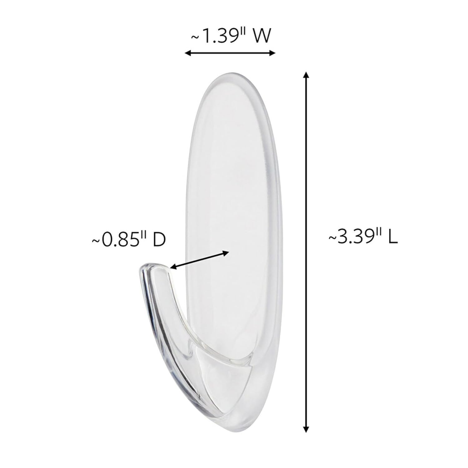 Command Outdoor Large Clear Wall Hooks 4 lb