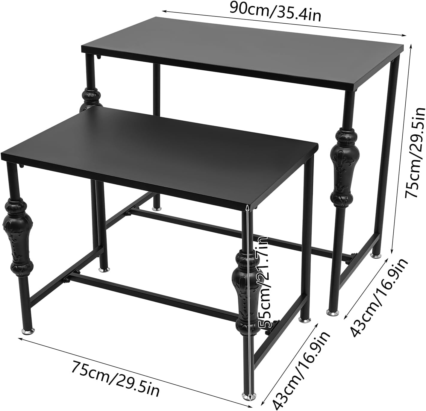 2 Pcs Free Standing Display Tables for Retail Stores
