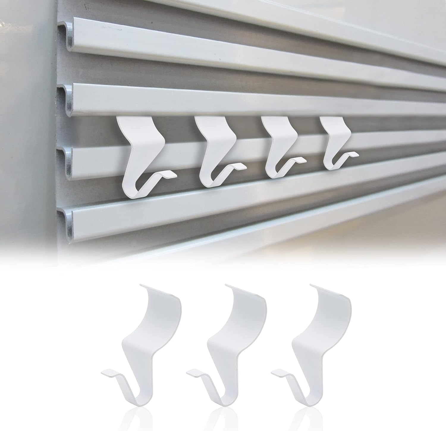 24 Pack White Vinyl Siding Hooks for Outdoor Use