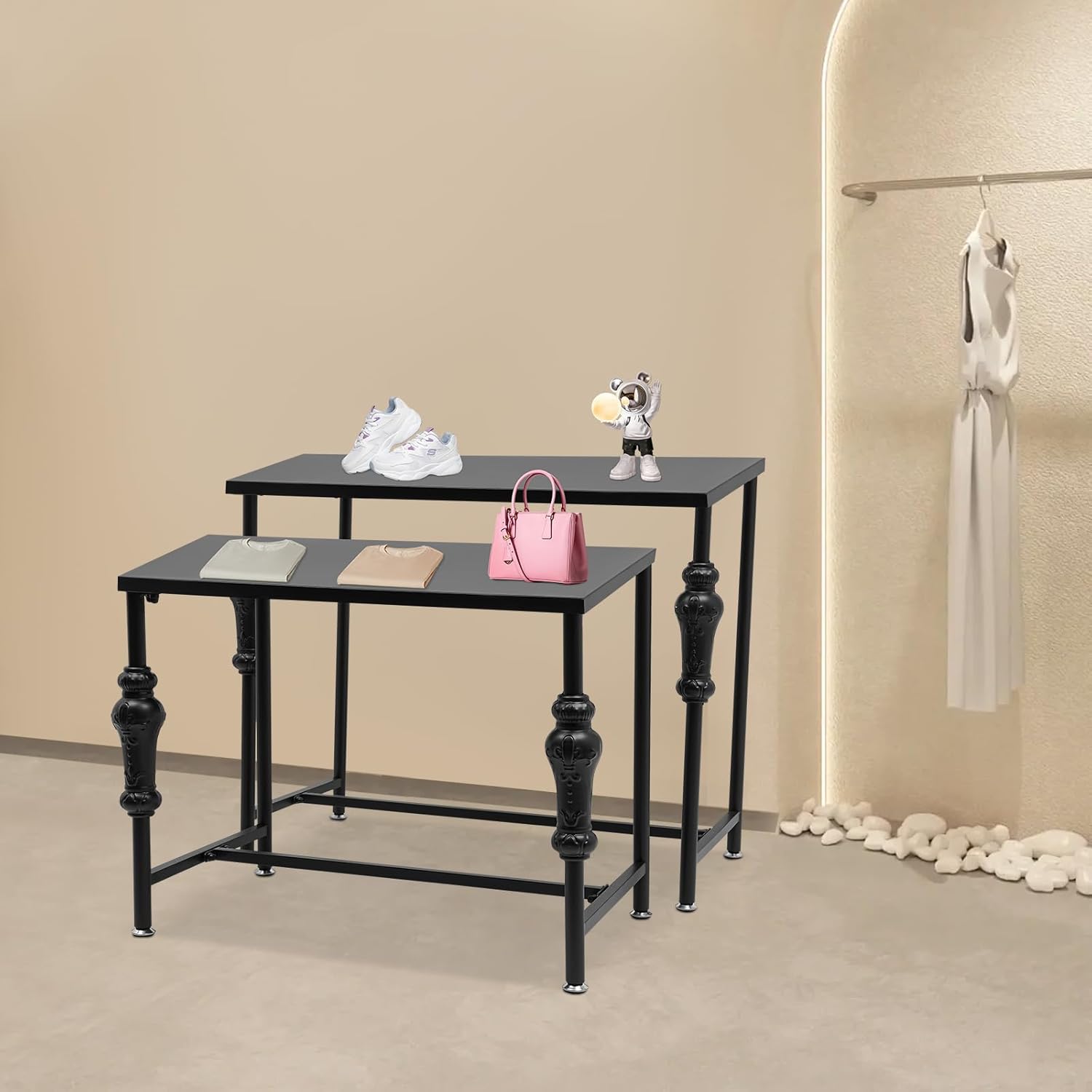 2 Pcs Free Standing Display Tables for Retail Stores