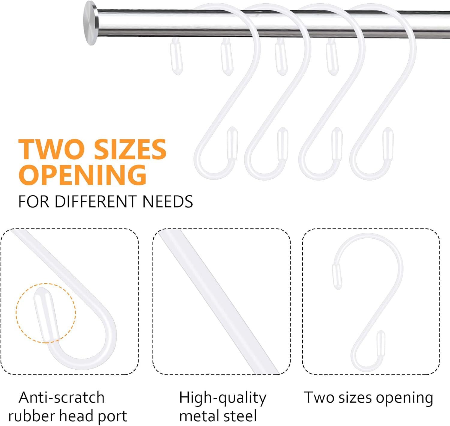 20 Pack 315 Inch S Hooks for Kitchenware Clothes and More