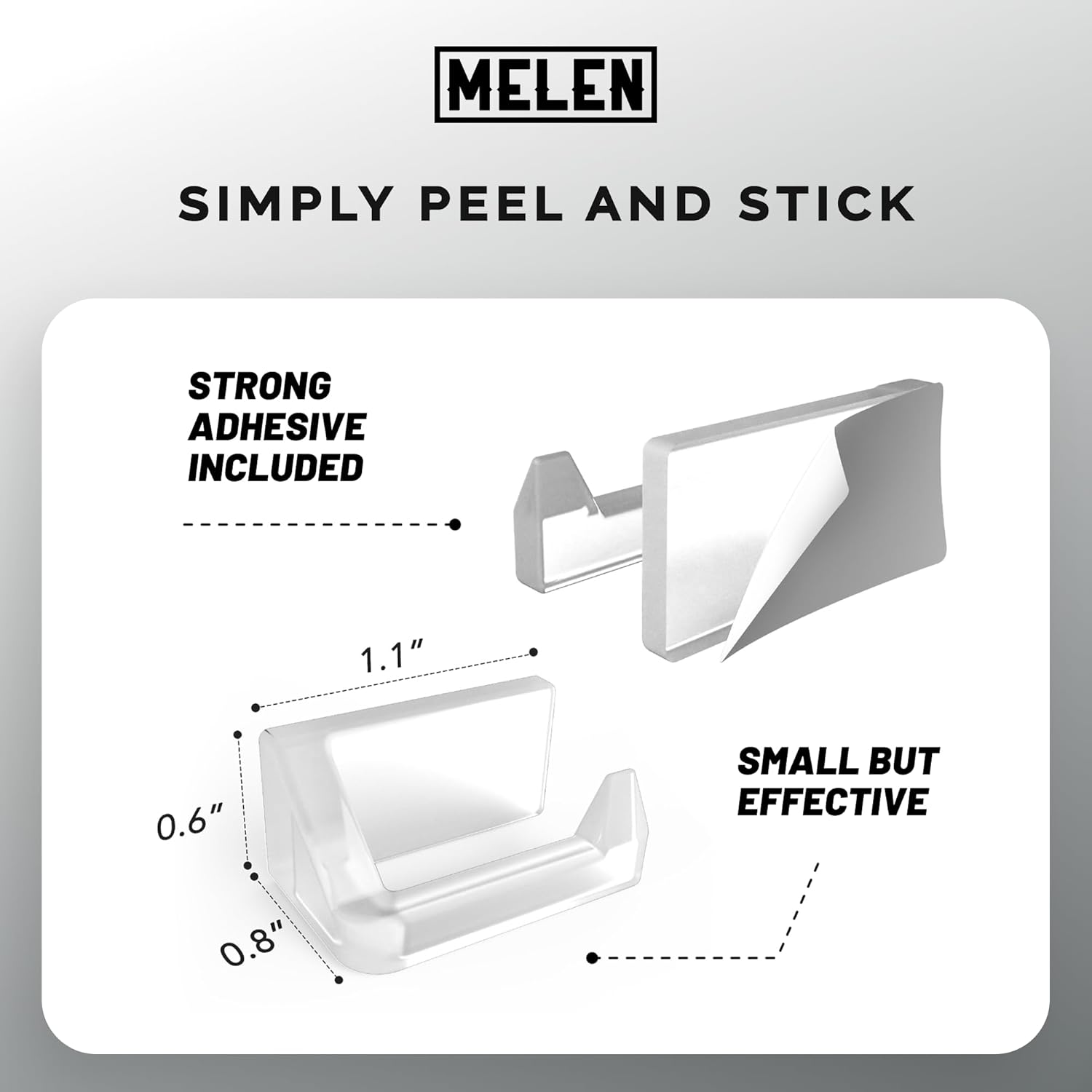MELEN Adhesive Sunglass Wall Organizer 8-Pack - Clear