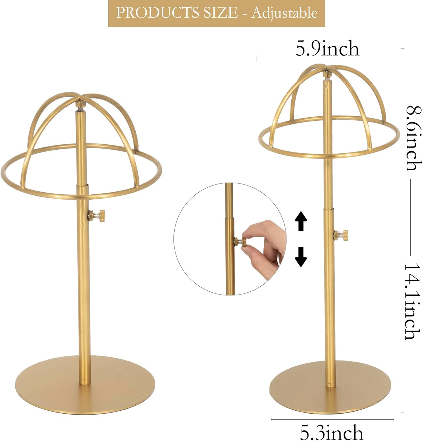 Mckechson 2PCS Adjustable Hat Display Stand