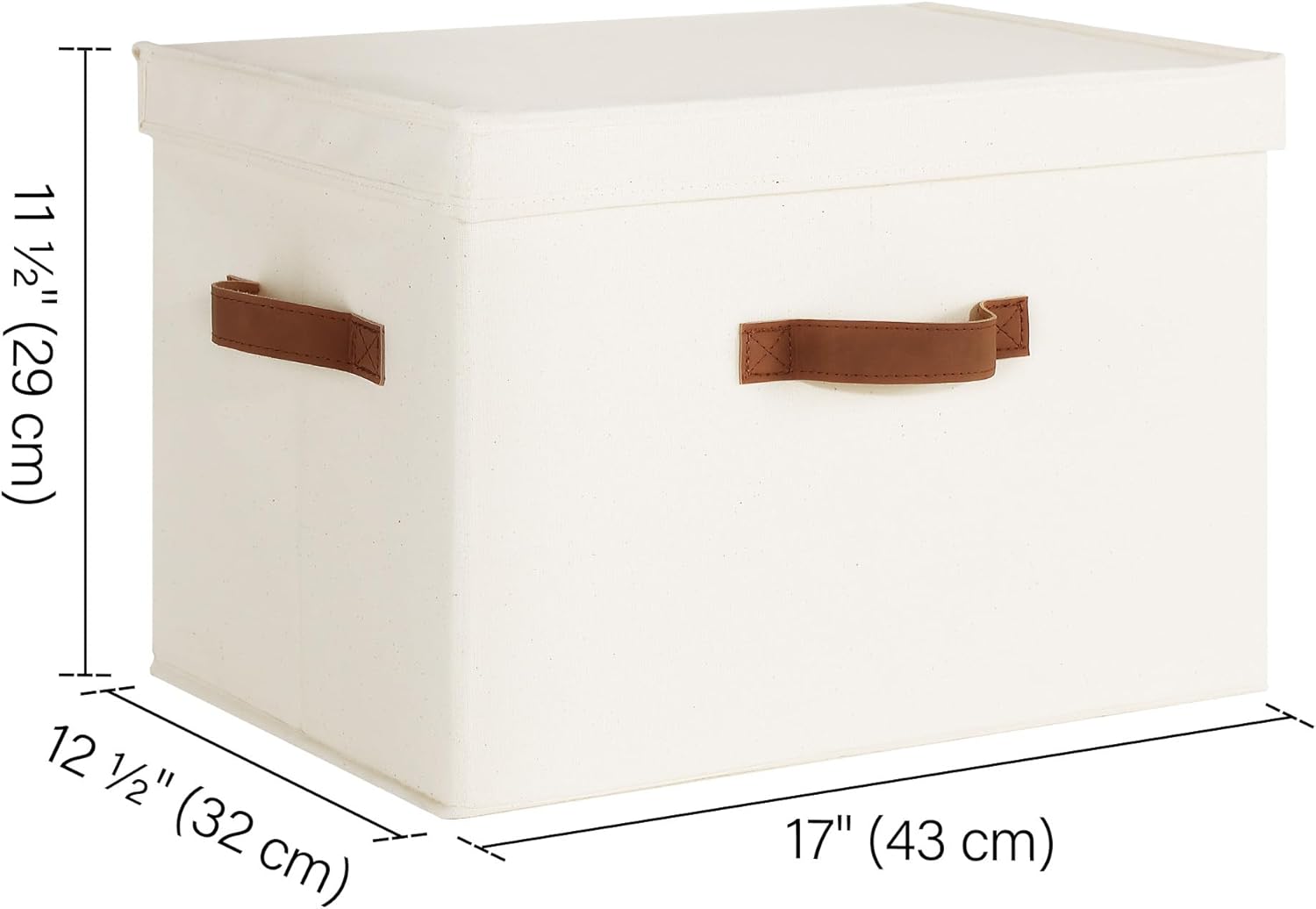 StorageWorks Fabric Storage Bins with Lid 2-Pack Ivory White