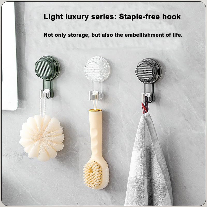 3 Pack Heavy Duty Vacuum Suction Cup Hooks for Wreaths and More