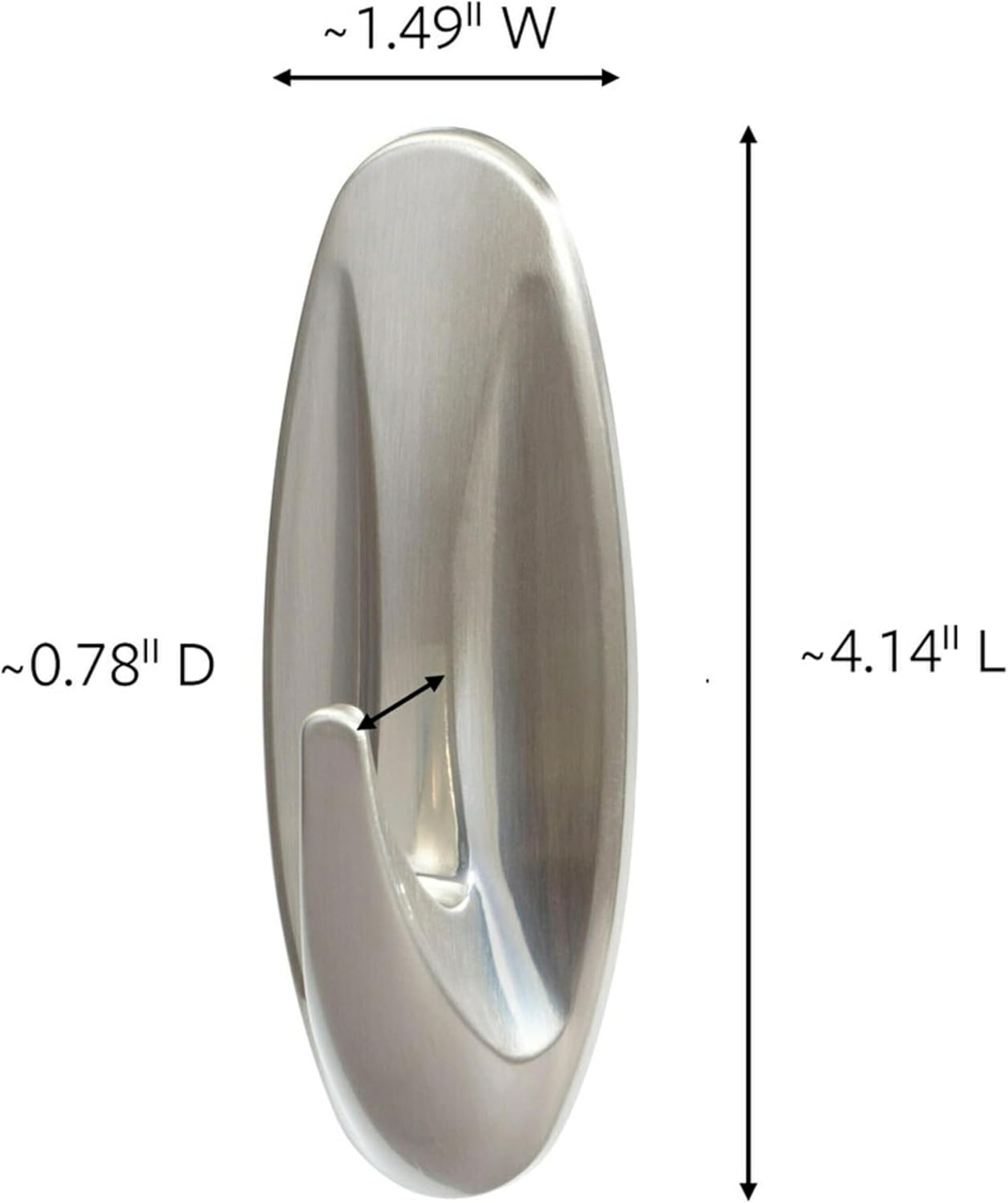 3M Command Large Designer Hook 5 lb Brushed Nickel Wall Hook