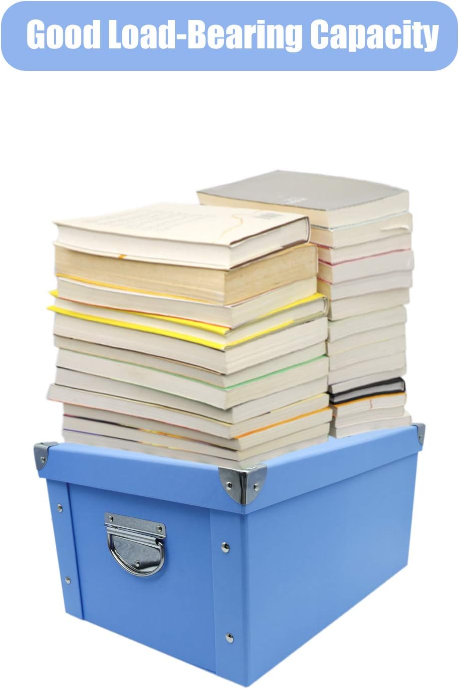 GUOZI Collapsible Storage Box with Handles and Metal Corners