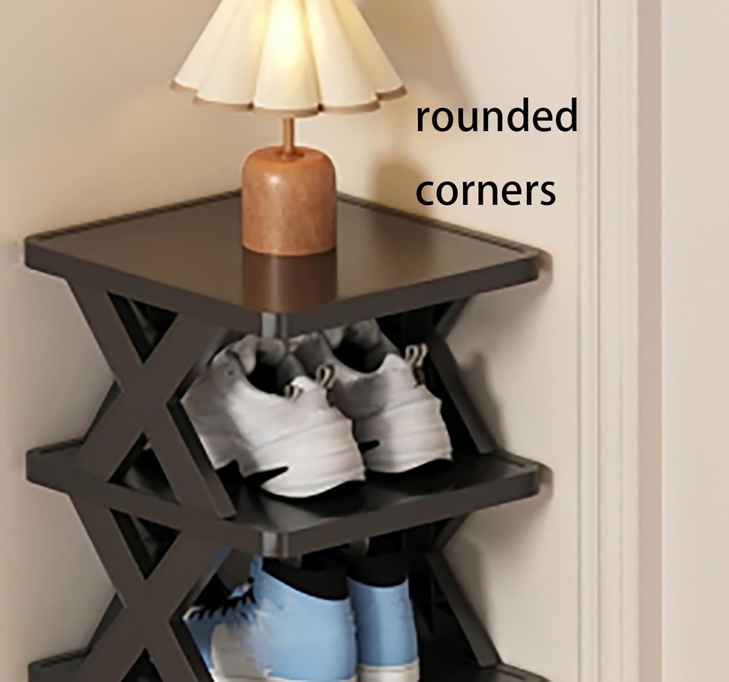 9 Tier Tall Shoe Rack Plastic Corner Organizer