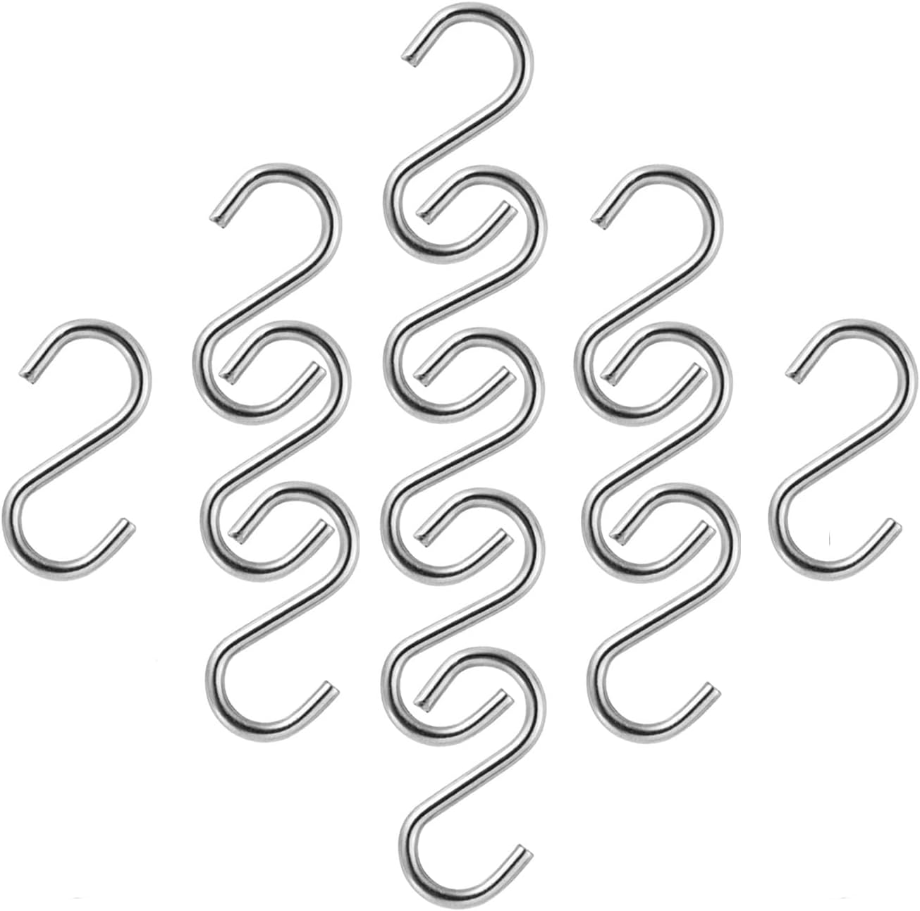 200Pcs Mini S Hook 1 Inch Stainless Steel Hanger Ornament DIY Kit