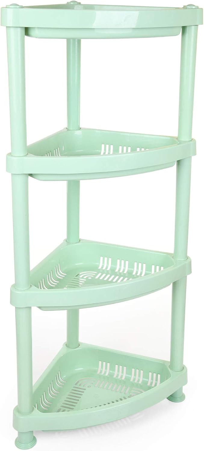 Mintra Home Light Duty Plastic Storage Racks Corner Rack Light Green