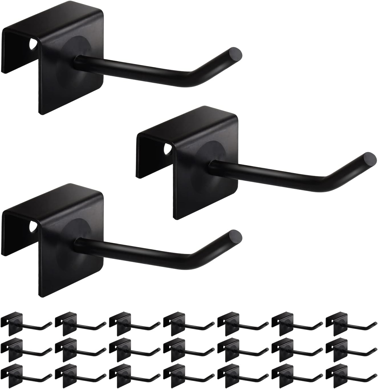 Ikee Design 24 Pcs Wall Mounted Hooks Black