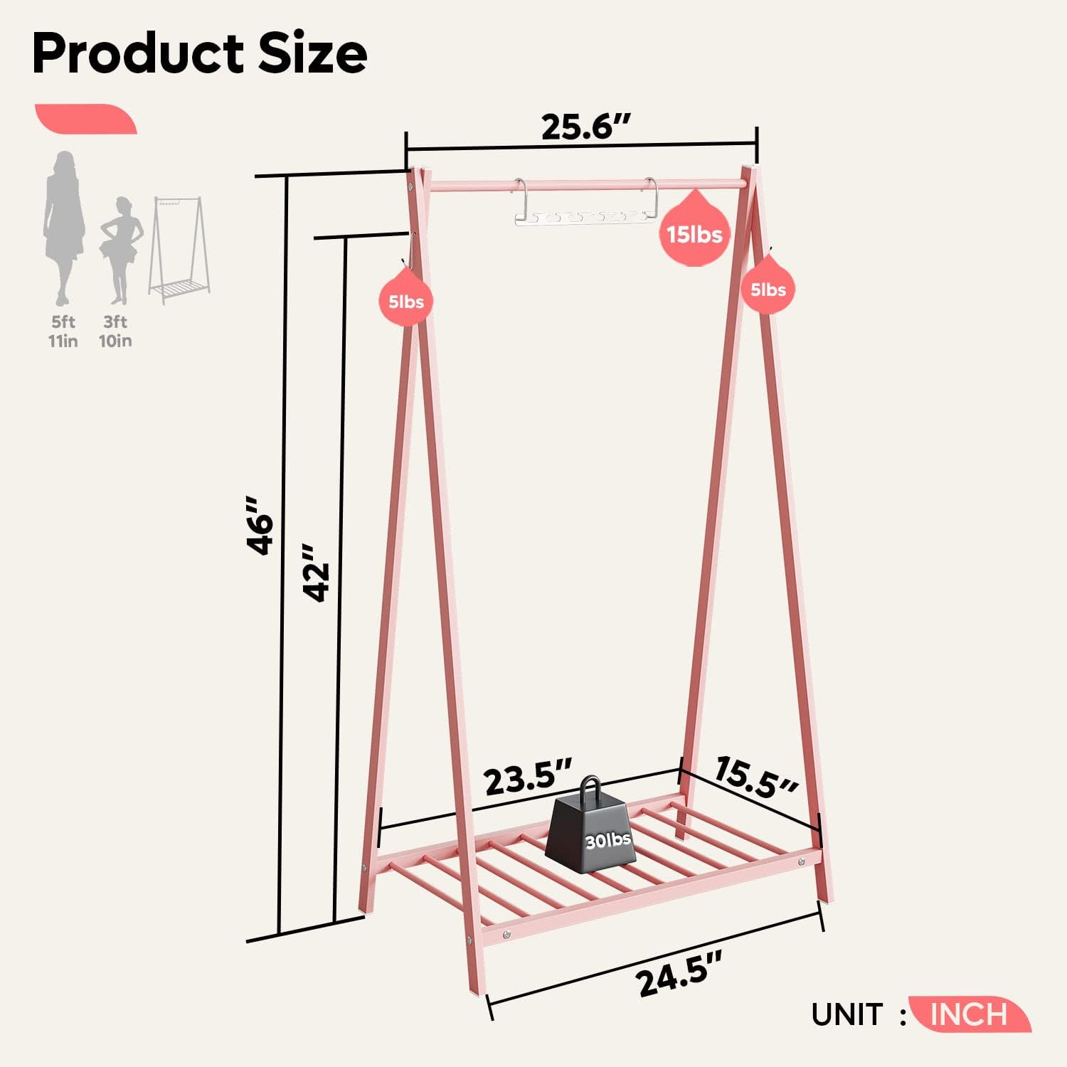 Bestier Kids Clothing Rack - Pink