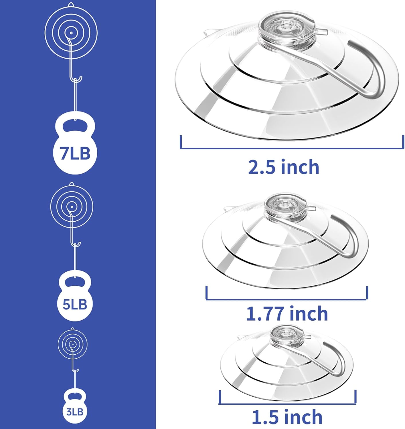 Aweshock Suction Hook Combo 14pcs - 4 Small 8 Medium 2 Large