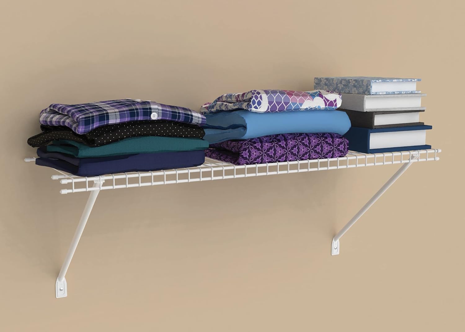 ClosetMaid Wire Shelf Kit 3 Ft Wide White Vinyl
