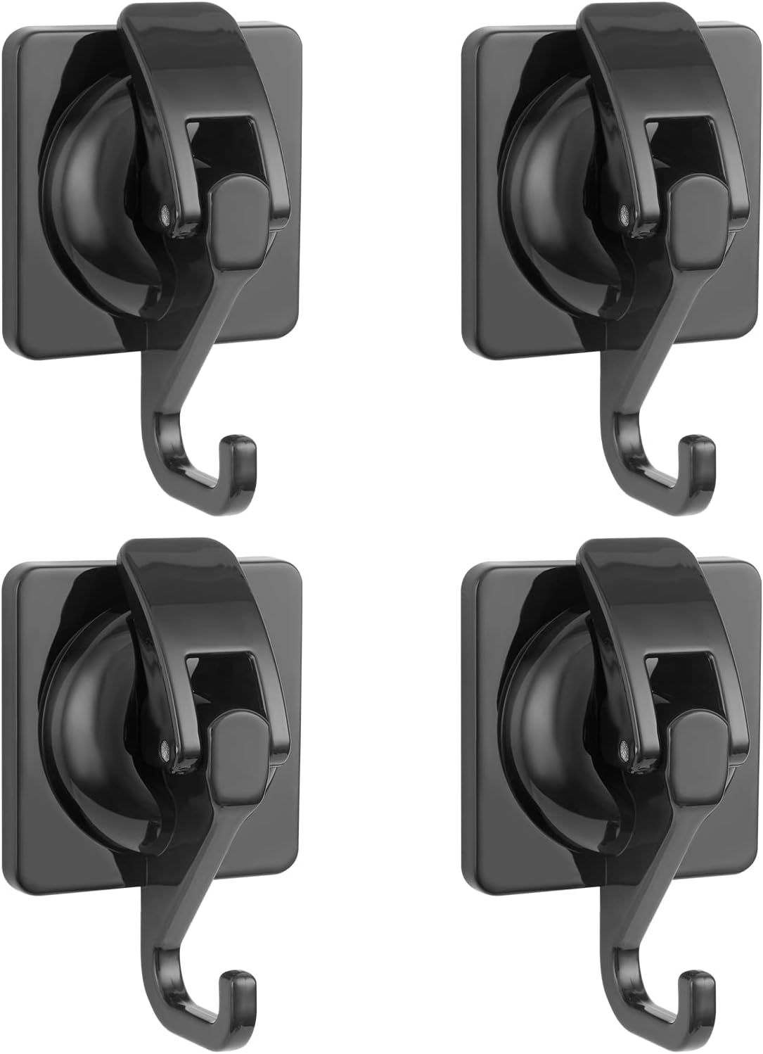 Suction Cup Wreath Hanger 2Pack Black Heavy Duty Window Waterproof Shower Hooks for Bathroom Towel Glass Door Camper