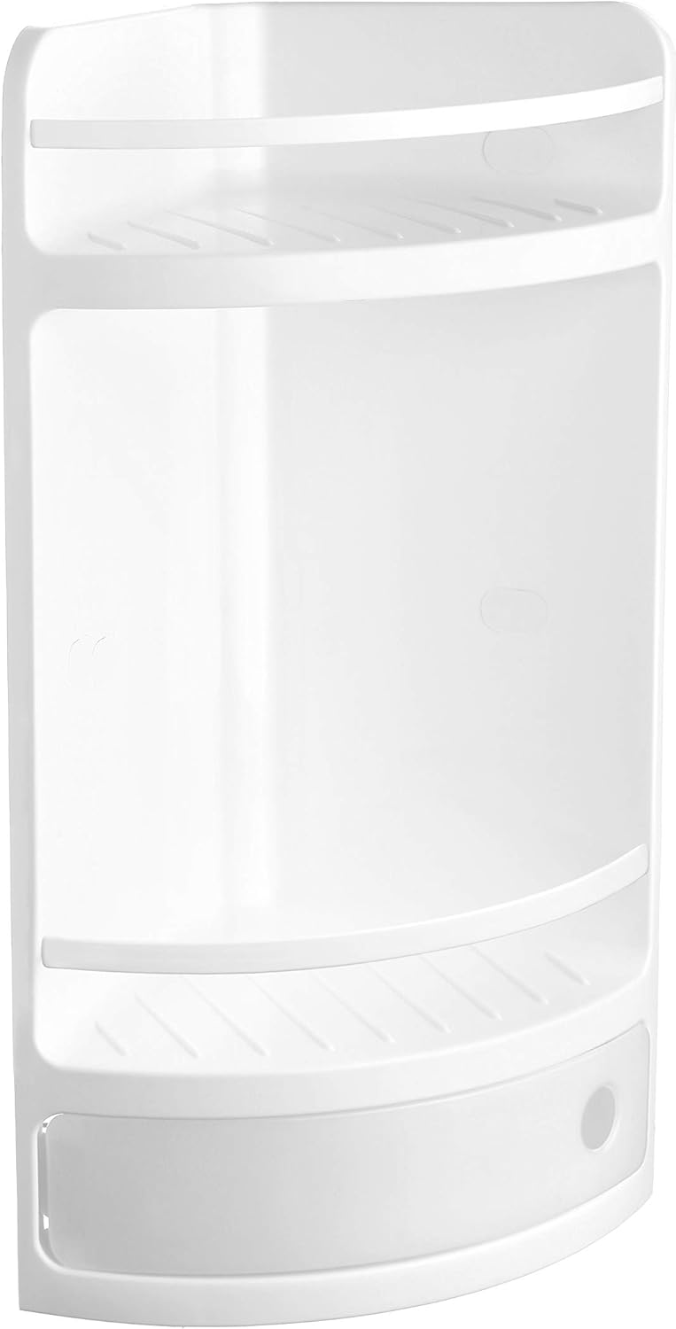 Corner Shelf with Drawer White One Size