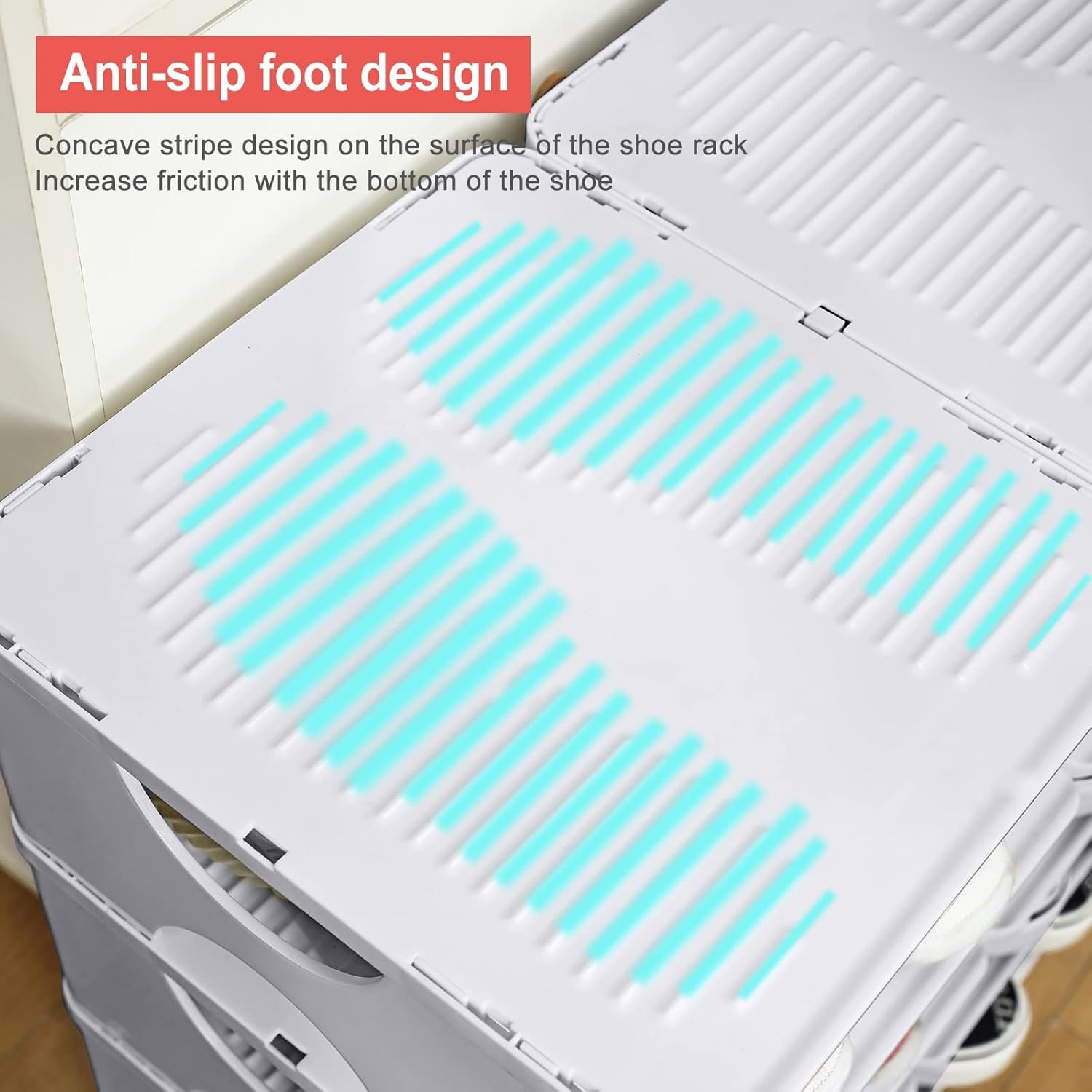 6-Tier Stackable Shoe Rack for Bedroom Entry Grey