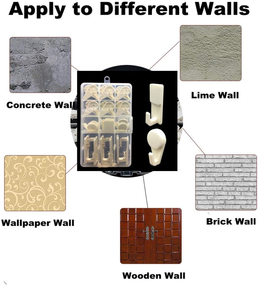 Concrete Wall Hanging Hooks Kit - 36 Pack Multi-Function Utility Hooks for Home Office and Decor