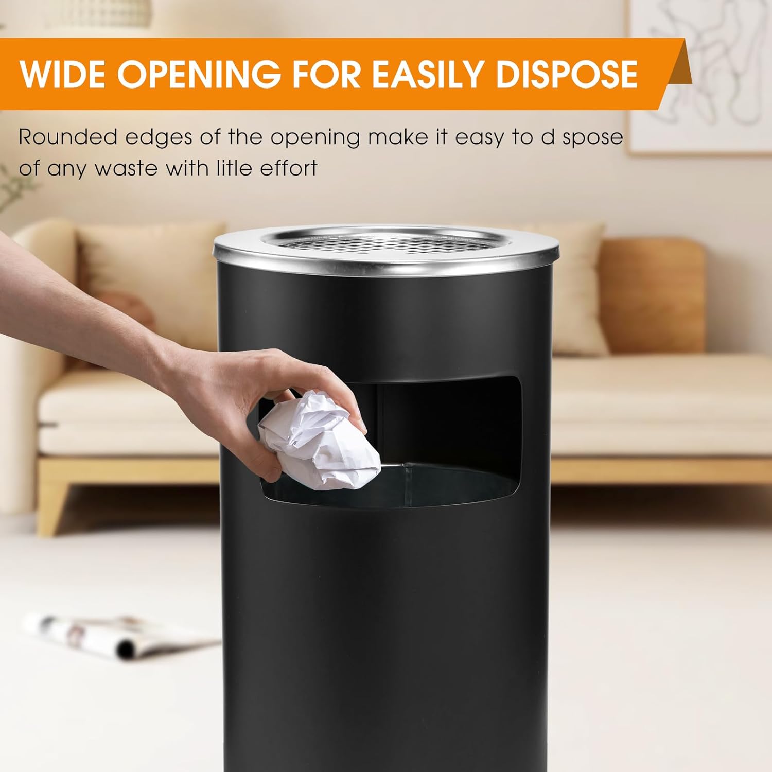 Hiteemer Outdoor Trash Can with Lid 118 x 24 Inch