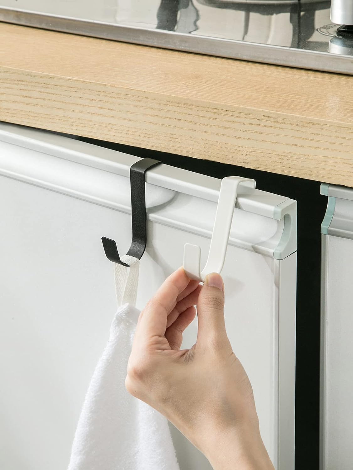 eywlwaar Cabinet Door Hooks 5 Pack Black